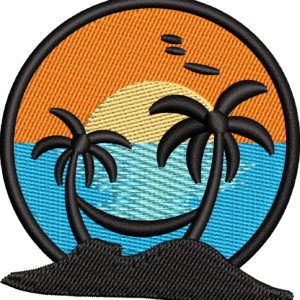 Beach Sunset Embroidered Woven Caps & Visor Hats – Summer & Scenic Headwear