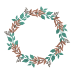 Teal and Brown Leaf Wreath