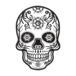 Black and White Sugar Skull