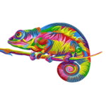 Rainbow Chameleon on Branch
