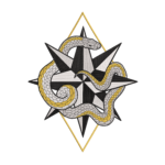 Snake Wrapped Around Compass Star