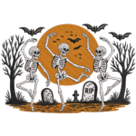 Dancing Skeletons Halloween Graveyard