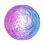 Pink and Blue Swirl Thread Circle