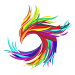 Rainbow Swirl Feather Circle