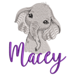 Baby Elephant with Name Macey