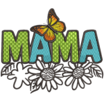 Mama Butterfly and Daisy Applique