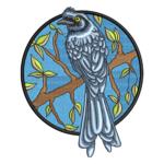 Blue Bird on Branch Circle Badge