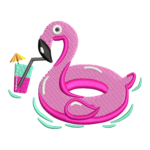 Flamingo Pool Float with Tropical Drink