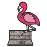 Flamingo Standing on Music Mixer