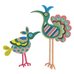 Folk Art Bird Pair