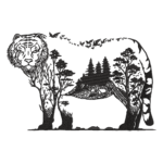 Tiger Forest Double Exposure