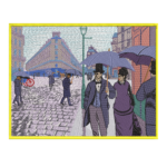 Paris Rainy Street Scene Framed
