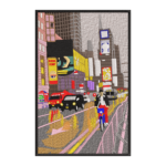 New York Times Square Street Scene Framed
