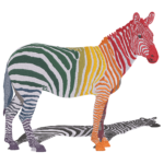 Rainbow Zebra with Shadow