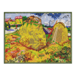 Van Gogh Haystacks Farm Scene Framed