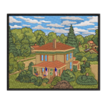 Country House Surrounded by Trees Framed