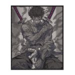 Anime Swordsman with Dual Katana Framed