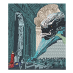 Dragon and Queen in Dark Castle Hall