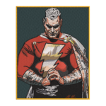 Muscular Superhero Lightning Bolt Framed