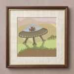 Alien UFO Landed on Grass Field - Image 2