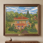 Country House Surrounded by Trees Framed - Image 2