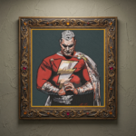 Muscular Superhero Lightning Bolt Framed - Image 2