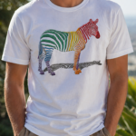 Rainbow Zebra with Shadow - Image 2