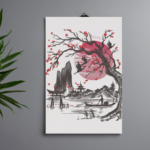 Japanese Cherry Blossom River Scene - Image 2