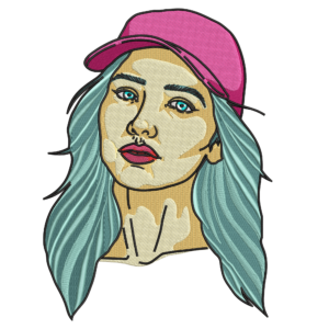 Pop Art Girl in Pink Cap